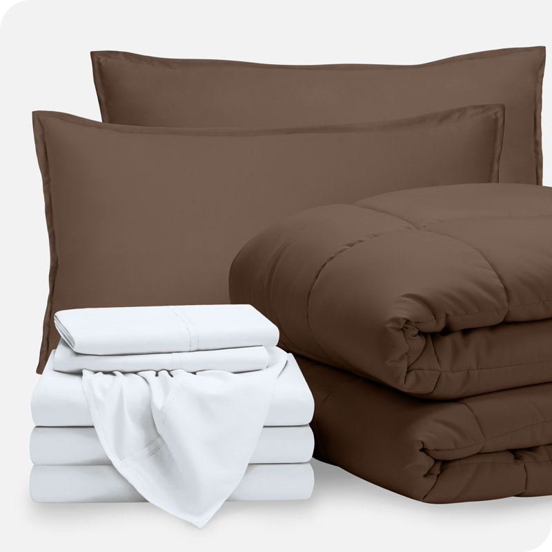 Lit dans un sac en microfibre 1800 de qualité supérieure 1800, Édredon simple TG et 4 pièces supplémentaires