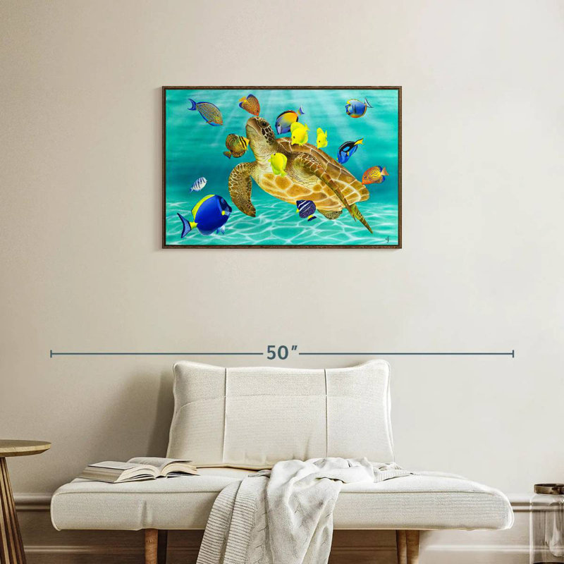 Kiss Kiss, Cadre flottant en noyer, 31 po x 21 po