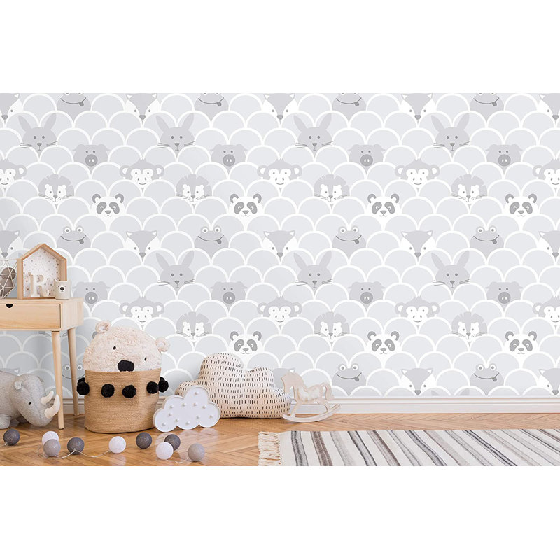 Gaitan 10.05m x 53cm Matte Wallpaper Roll, Grey