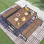 Ensemble de salle à manger d'extérieur avec cadre en métal pour 4-6 personnes et table de pique-nique d'extérieur avec bancs