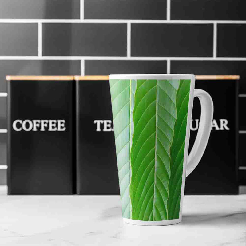 Close Up Of Leaves Latte Mug
