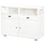 Buffet pour bar à café, blanc - Buffet avec rangement spacieux et construction basculante