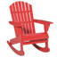 Fauteuil Adirondack à bascule, chaise Muskoka en bois, rouge-1154358430