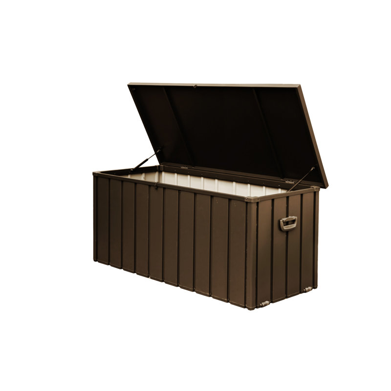 150 Gallon Outdoor Storage Deck Box Waterproof, 29.72" H x 49.41" W x 29.57" D, Dark Brown
