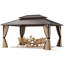 Pavillon de jardin avec toit rigide en métal galvanisé à double toit-115298249