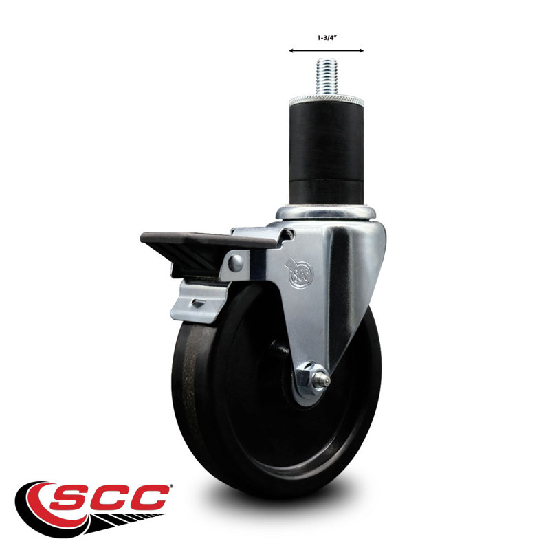 Phenolic Swivel 1-3/4 Inch Expanding Stem Caster with Brake SCC