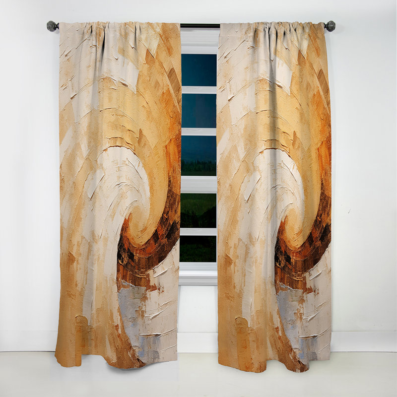 Branham - Abstract Spirals Curtain - Blackout Abstract Curtain - 1 Panels, 52" W x 108" L