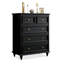 Armoire d'appoint en bois manufacturé noir massif