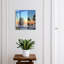 Key box, Opens to the right, 30x30x5, White, Sailing ship at sunset and palm trees, 