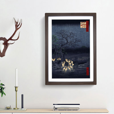 New Years Eve Foxfires by Utagawa Hiroshige - Framed Print