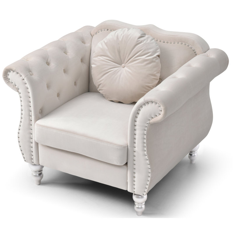 Élégant fauteuil transitionnel évasé ivoire