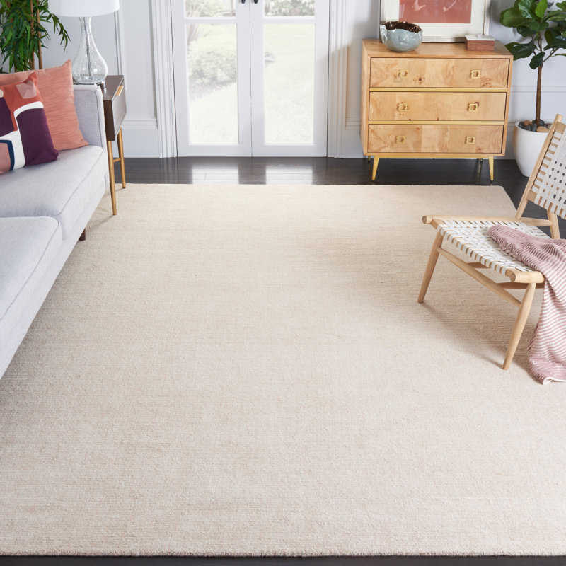 Brandall Natural Fiber Hand Loomed Jute/Cotton Rug in Light Pink, Rectangle 6' x 9'