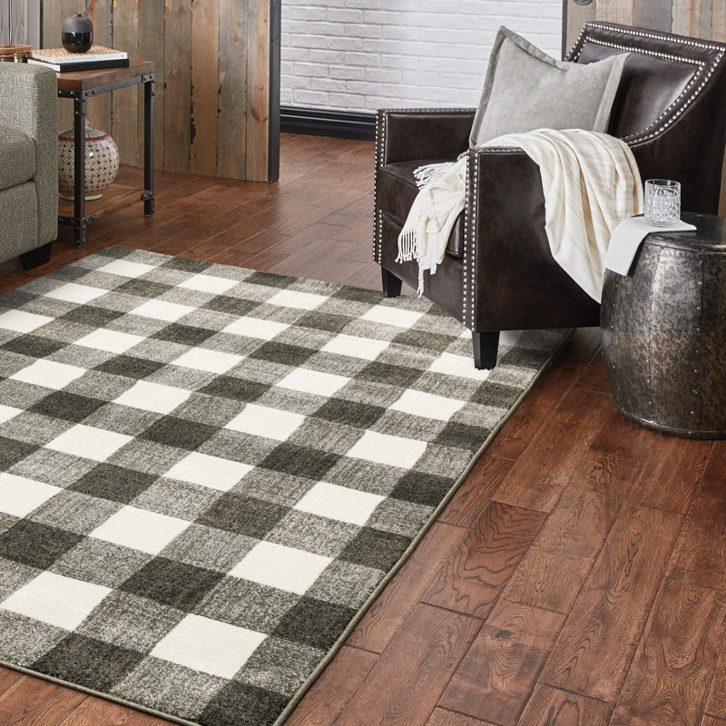 Tapis gris anthracite / ivoire Dashelle, Rectangle 1 pi 11 po x 3 pi 3 po