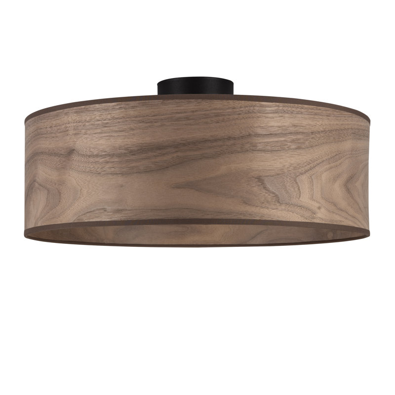 Tsuri Wood Semi Flush Mount, Walnut, 15cm H x 45cm W x 10cm D