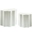 Ensemble de 2 tables basses en fibre de verre, bords ondulés, beige élégant, livrées montées, profondeur 54,4 cm, idéales pour les petits espaces. Table d'appoint minimaliste et élégante, d'une hauteur de 51,4 cm, parfaite pour le centre du salon.