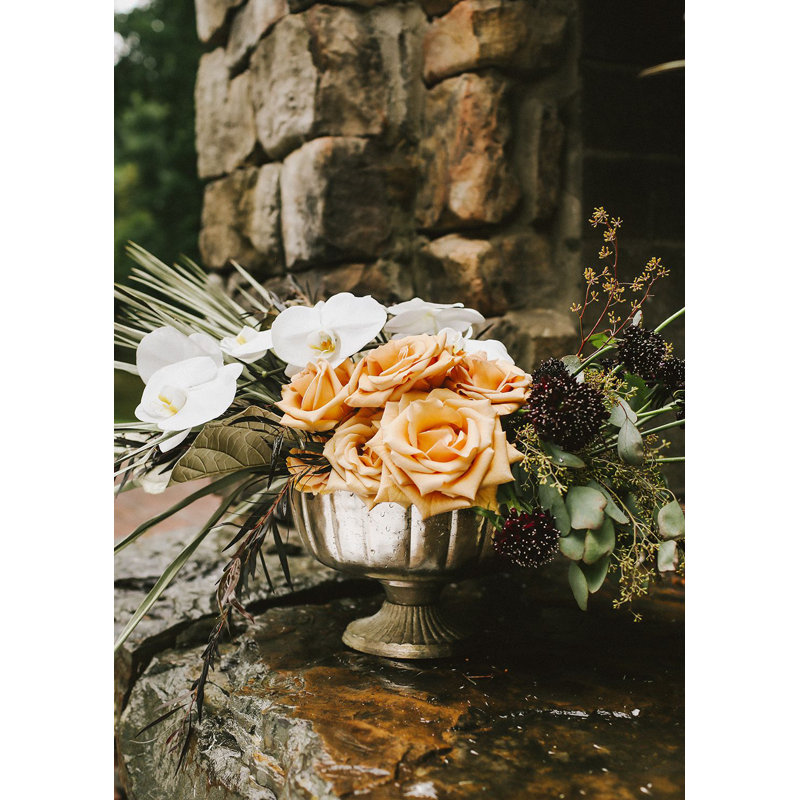 Metal Pot Planter, Champagne, 6.5" H x 10" W x 10" D
