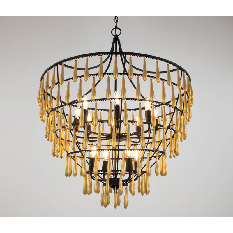 Ana Chandelier, Gold/Black
