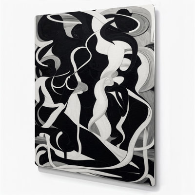 Abstrait figuratif 59, art mural en métal noir