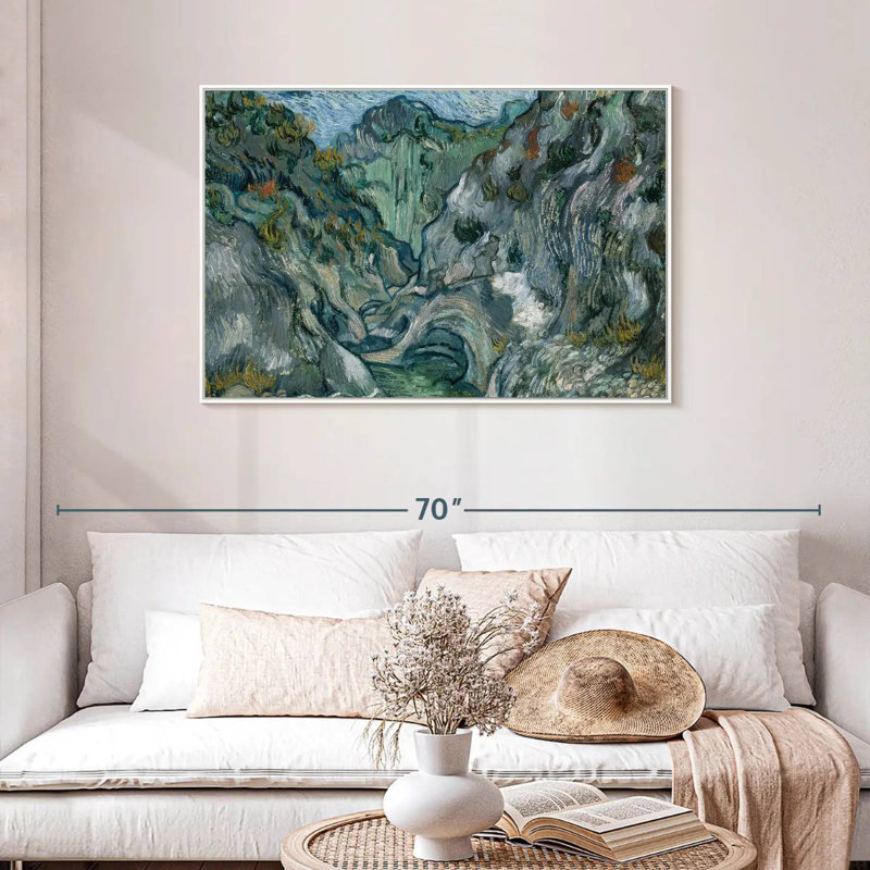Ravin 1889, Cadre flottant blanc, 43 po x 29 po