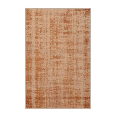 Machine Washable Abstract Brown Area Rug