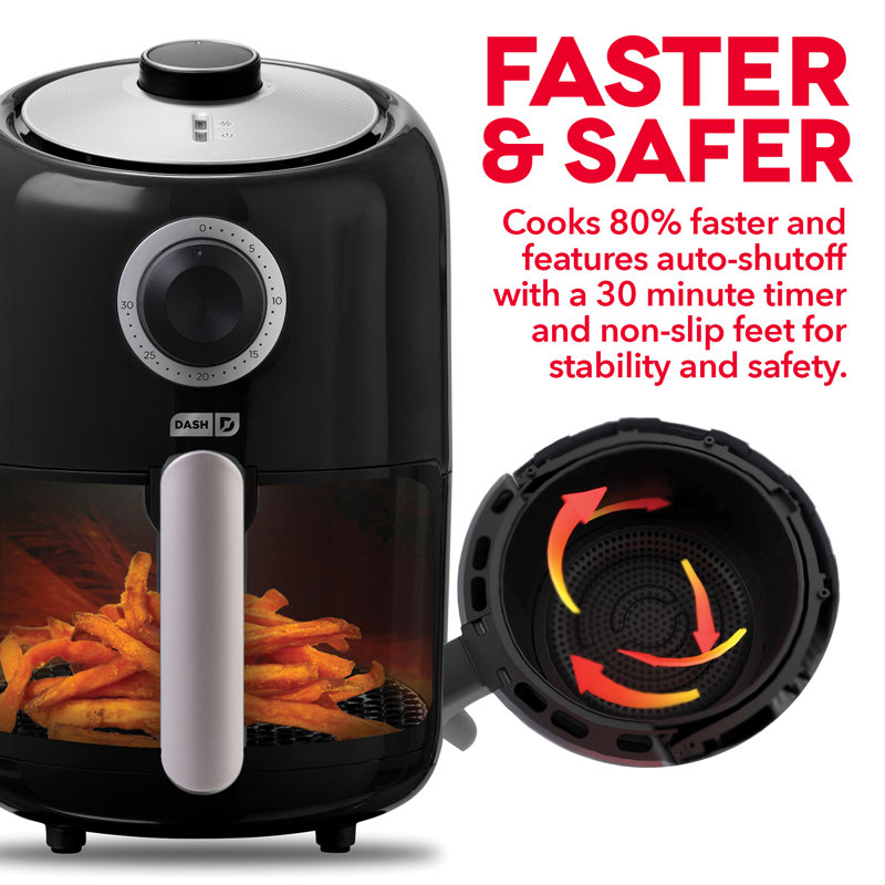 Friteuse à air compacte de 2 pte, Noir
