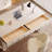 Modern white rectangular rock plate desk-437329807