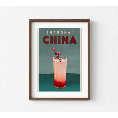 Affiche de voyage rétro à cocktail en Chine