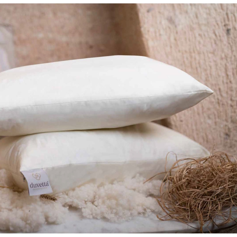 Wooly Pillow For Bedrooms, Wool Fill Comfortable Pillow