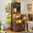 2 Drawers Farmhouse Tall Nightstand with Charging Station and Bookshelf-122980700-132286797