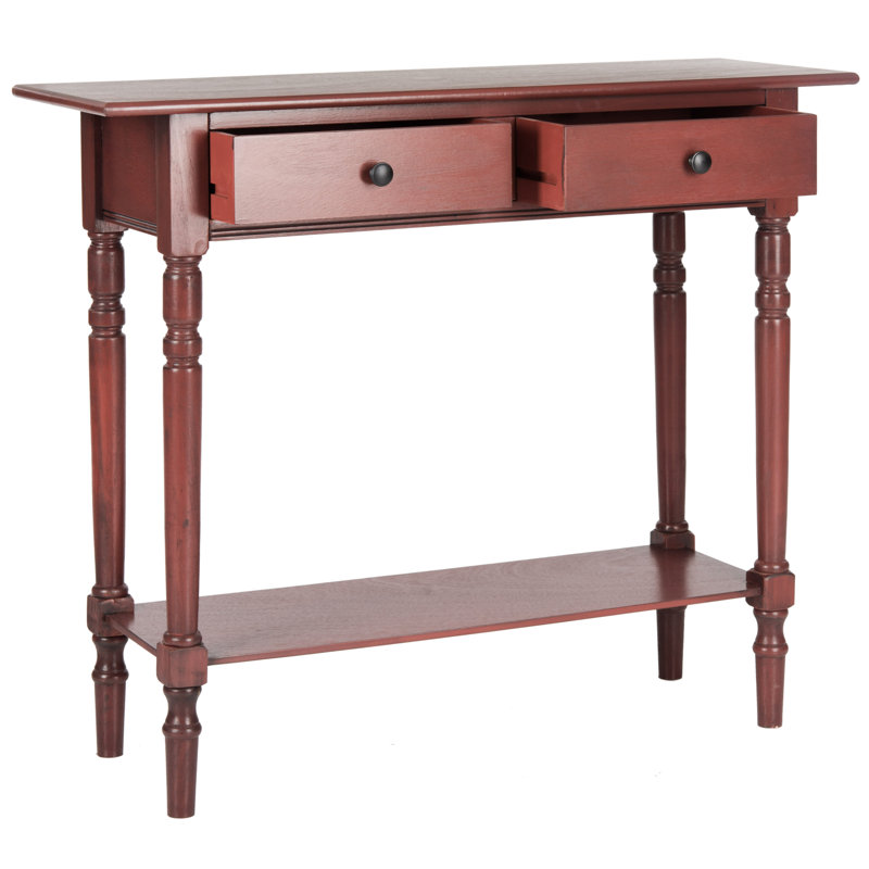 Console en bois massif de 37,8 po Tuoi, Rouge