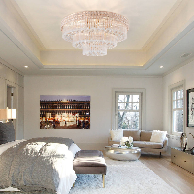 Eter 9 - Light 31.5" Modern Crystal Flush Mount Lighting