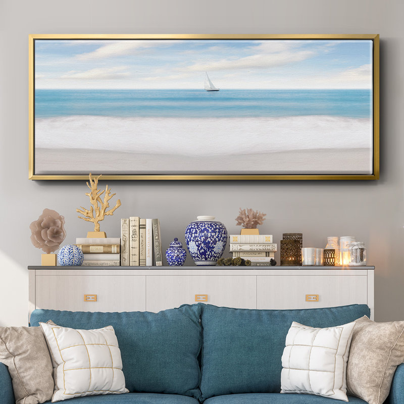 Plage - toile encadrée, H 20 po x l 50 po