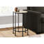 Table d'appoint avec stratifié en pierre crème et métal noir pour le salon