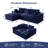 104"Cloud Modular Sectional Sofa,No Assembly Required Boneless Couch-153414033