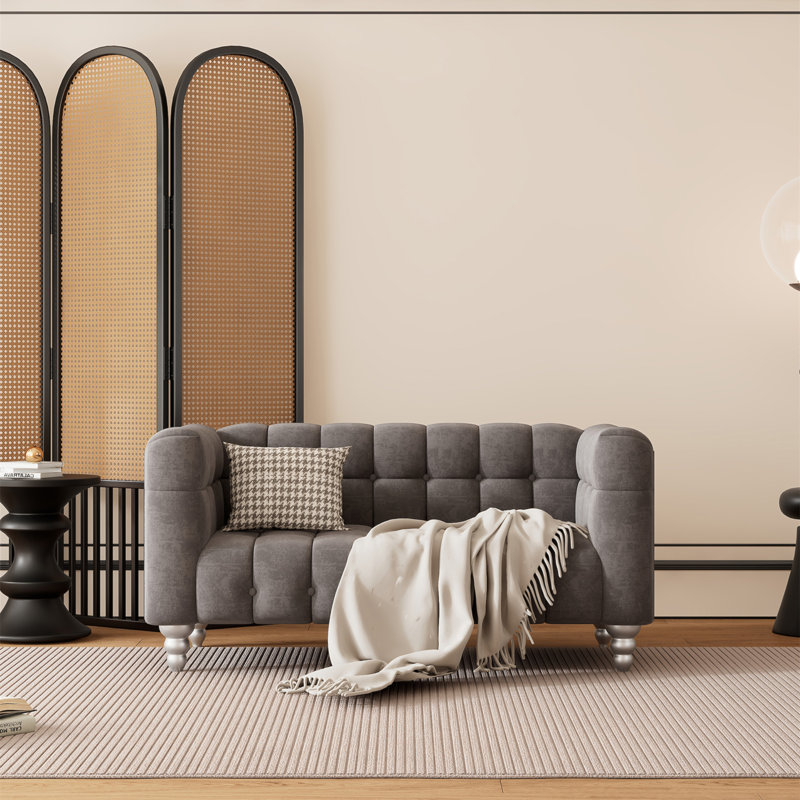 Upholstered 63'' Loveseat, Gray