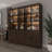 78.7" Wide Glass Door Display Case Curio Cabinet With LED Lights