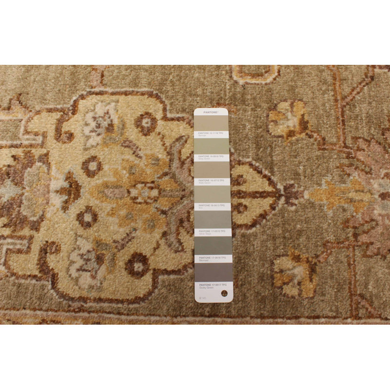Tapis vert Peshawar Oushak 6 pi 2 po x 9 pi 2 po