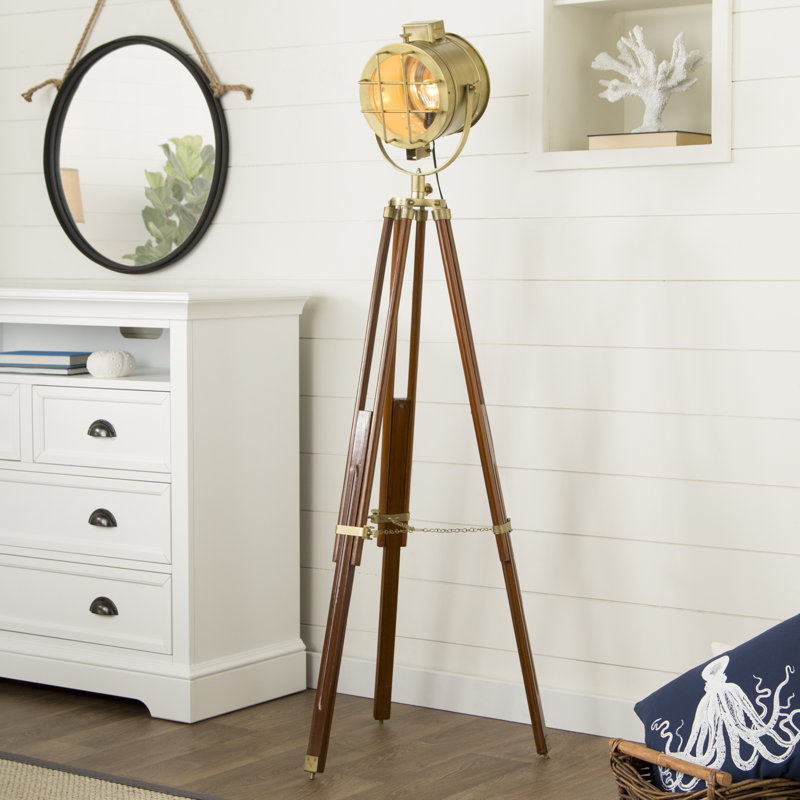 Staley 71'' Mahogany Tripod Floor Lamp