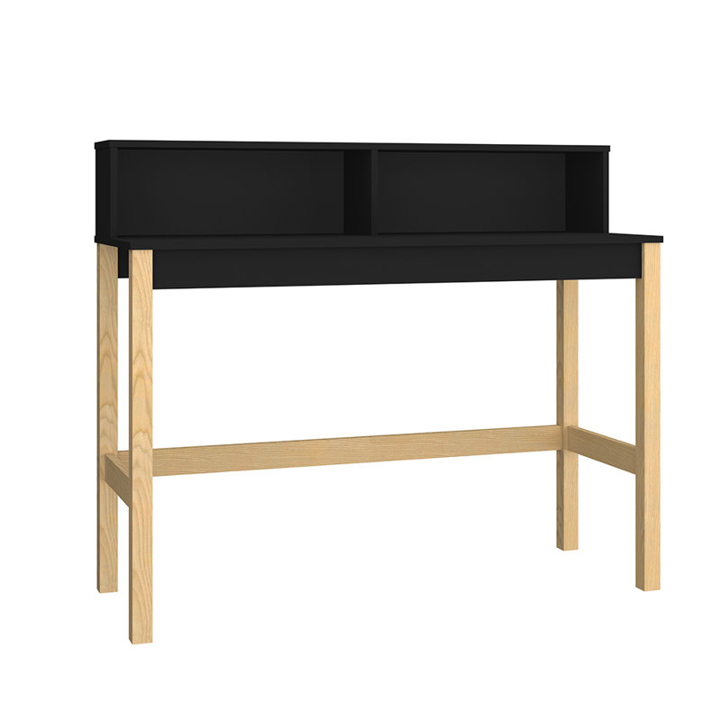 Sasun Solid Wood Base Writing Desk, Black