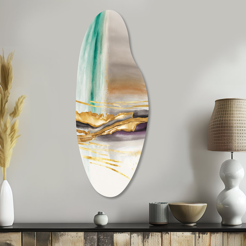 Wayde - Art mural asymétrique en métal incurvé à forme abstraite, H 38 po x l 15 po
