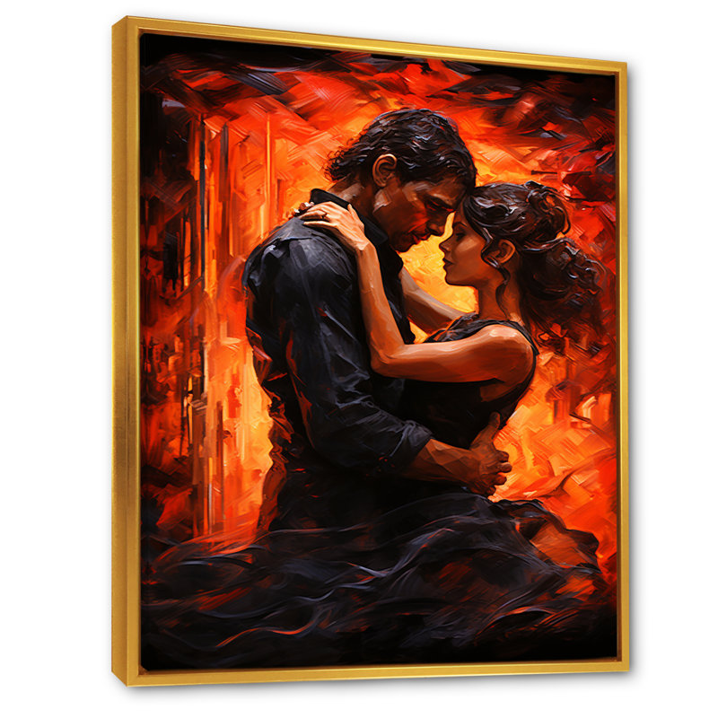 «Dance Tango Temptation», reproduction sur toile, H 32 po x l 16 po x P 1 po, Cadre flottant doré