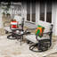 Ensemble de chaises de patio 3 pièces pivotantes avec table d'appoint, ensemble de conversation en métal pour 2 personnes-597343370
