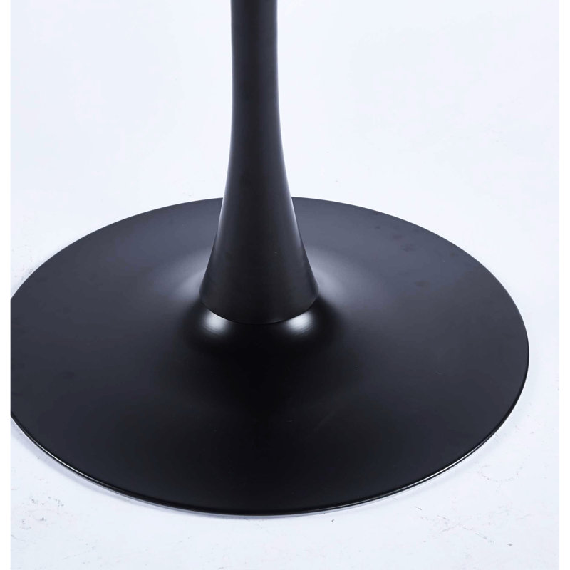 Table en noir, pieds en métal pour la stabilité, facile à assembler et à entretenir, bureau de cuisine spécial d'une largeur de 31,23 po, couleur noire, pieds stables, propre