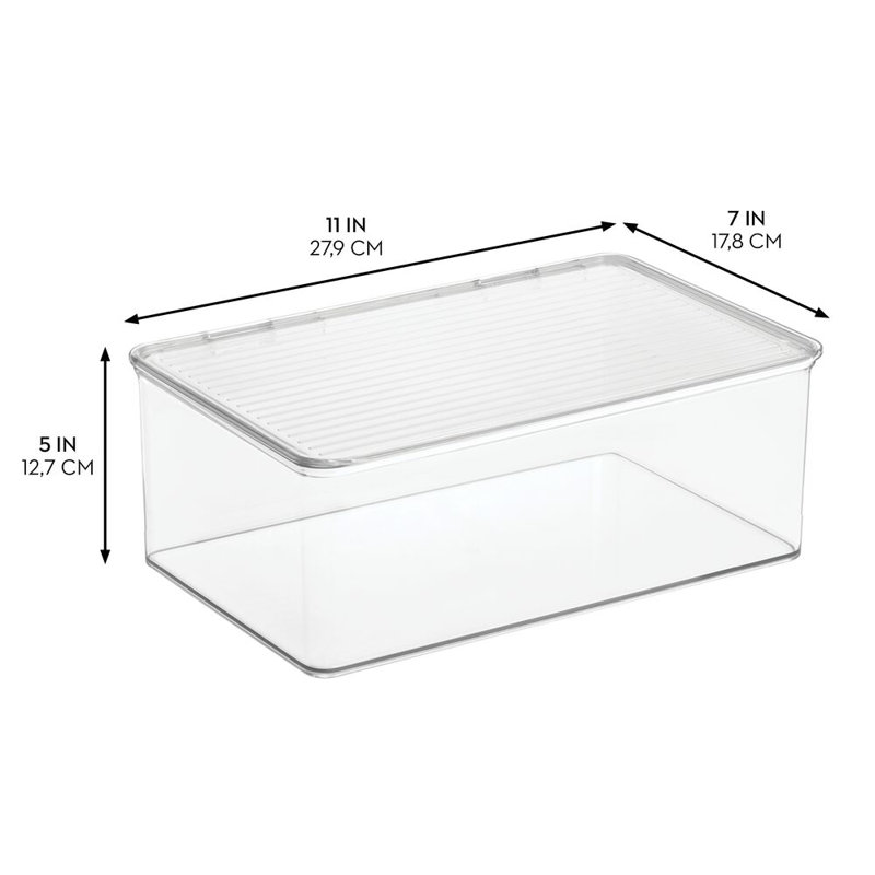 Boîte de rangement de premiers soins à charnière iDesign - Ensemble de 2 - Transparent
