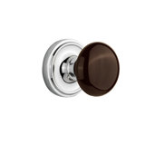 Classic Rosette with Brown Porcelain Door Knob