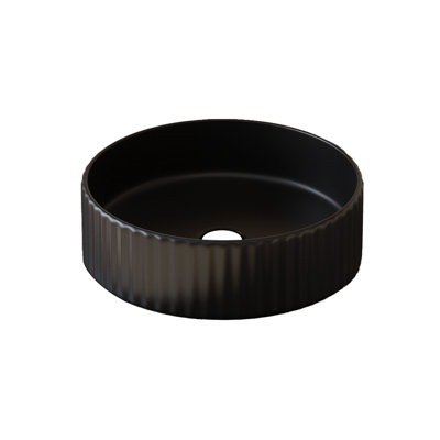 14" Circular/round Black Ceramic Vessel Bathroom Sink