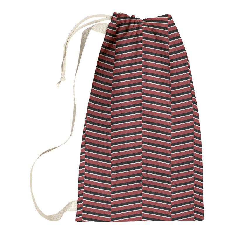 Jaya Fabric Laundry Bag with Handles, 29" H x 18" W x 1.5" D, Red