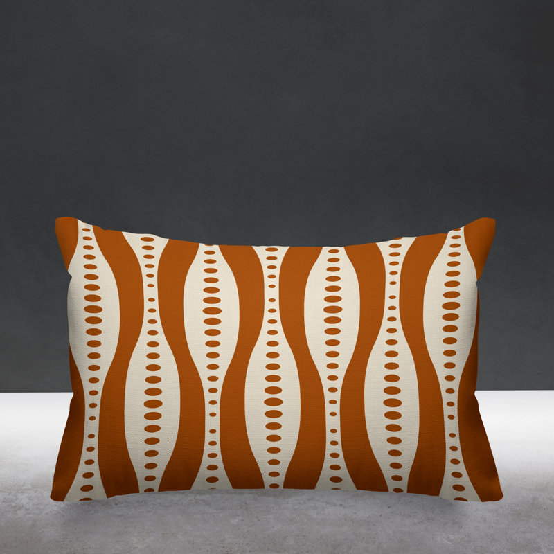 Housse et insert pour oreiller rectangulaire d'extérieur Claiborn, Orange brûlé