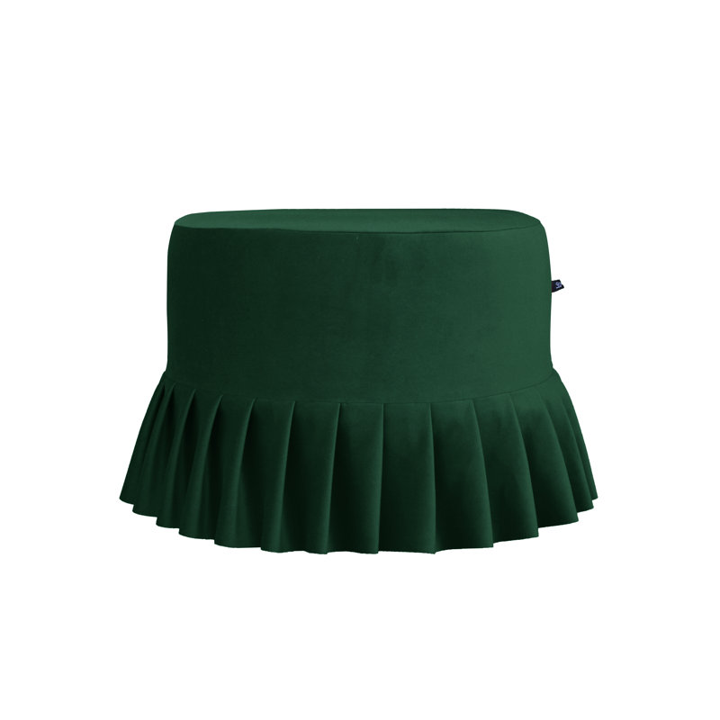50cm Wide Round Solid Colour Ottoman, Bootle Green