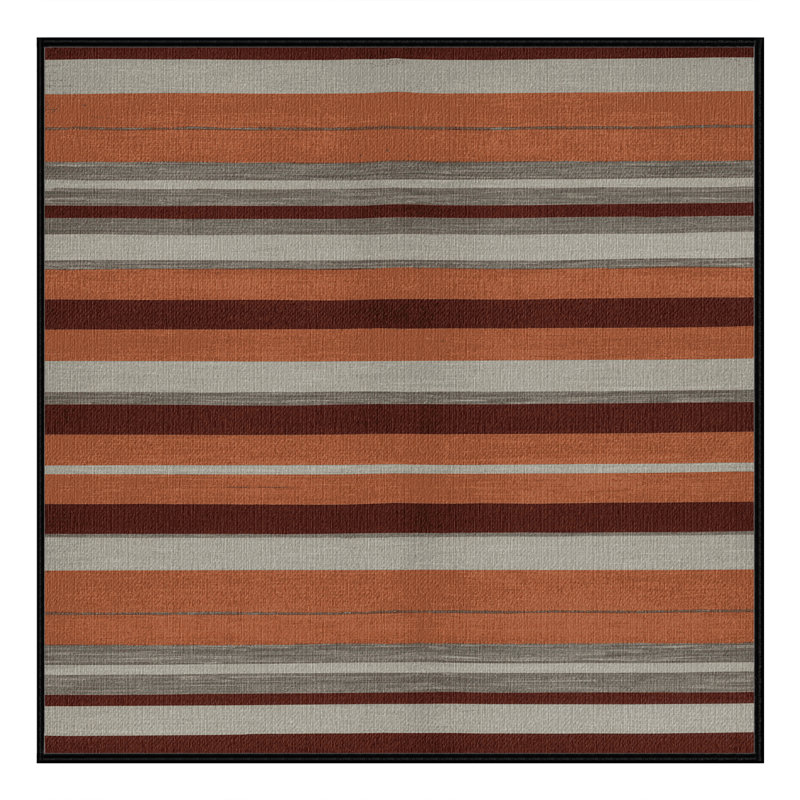  Tapis lavable rayé gris clair en terre cuite, Carré 3 pi